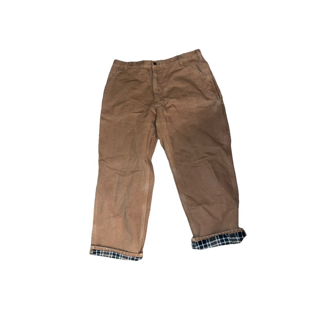 Carhartt Flannel Lined Pants Tag 42x30 (39x 29) Loose Dungaree Utility